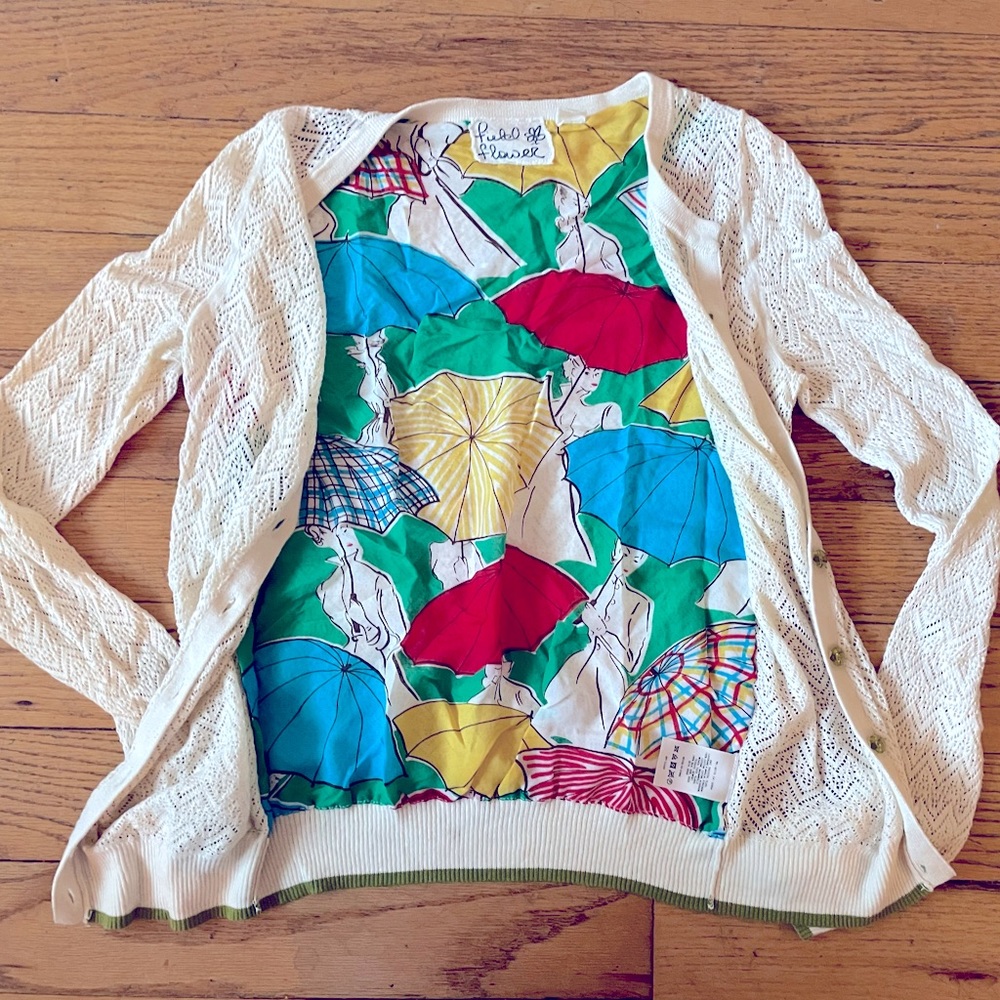 Anthropologie | Field Flower Umbrella Print Cardigan - XS